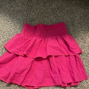 shein pink ruffled skirt!